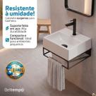 Kit Gabinete Banheiro Pequeno Suspenso 32x30 Com Cuba Pia de Apoio Beltempo