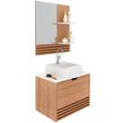 Kit Gabinete e Espelheira de Banheiro 60 cm com Cuba Sâmia Kit Gabinete e Espelheira de Banheiro 60 cm com Cuba Sâmia