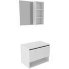 Kit Gabinete E Espelheira De Banheiro 60 Cm Valente Branco Kit Gabinete E Espelheira De Banheiro 60 Cm Valente Branco