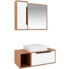Kit Gabinete e Espelheira de Banheiro 80 cm com Cuba Karina
