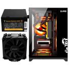 Kit Gabinete Gamer Grodd Aquário Suporta Até 5 Fans e Water Cooler Vidro Temperado + Fonte Quantum 650W ATX + Cooler Para Processador 120X120mm Tdp 180W