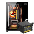 Kit Gabinete Gamer Grodd Com Vidro Temperado Suporta Water Cooler e Até 5 Ventoinhas Tamanho Compacto + Fonte Atom 400W ATX Bivolt