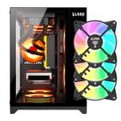 Kit Gabinete Gamer Grodd Compacto Com Vidro Temperado Suporta Water Cooler e Até 5 Ventoinhas + 3 Unid Cooler Fan Rgb Eurus 120mm