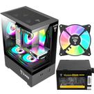 Kit Gabinete Gamer Megalon Clanm Ótima Ventilação Suporta Até 5 Fans Cooler de CPU e Vidro Temperado + Fonte Atom 400W ATX + 1 Unid Fan Rgb Eurus