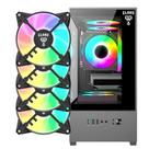 Kit Gabinete Gamer Megalon Suporta Até 5 Fans e Water Cooler Com Vidro Temperado + 4 Cooler Fans Rgb 8 Cores Eurus