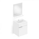 Kit Gabinete Like 1 Porta e 1 Gaveta 41x34 com Espelho Branco Celite Kit Gabinete Like 1 Porta e 1 Gaveta 41x34 com Espelho Branco Celite