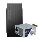 Kit Gabinete Office Para Escritório/Gamer + Fonte Monocron Grey ATX ISO Operação Silenciosa Potencia 200W Com 5 Conectores Tipo Não Modular Bivolt