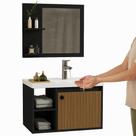 kit gabinete para banheiro com cuba e espelho 60 cm premium