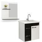 Kit Gabinete para Banheiro Suspenso Genova 55cm 1 Porta Preto