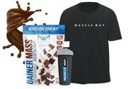 Kit Gainer Mass + Camiseta Dry Fit + Coqueteleira- Muscle Way