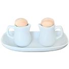 Kit Galheteiro 3 pçs Azeite Vinagre 60ml + Bandeja Porcelana