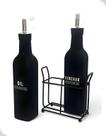 Kit Galheteiro 300ml Preto com Suporte