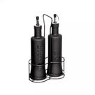 Kit Galheteiro Azeite Vinagre Nero Com Suporte 300ml 3 Pçs