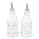 Kit Galheteiro de Porcelana Branca Decorada com Arabescos - 5 Peças