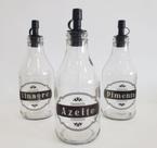Kit Galheteiro de Vidro 200ml - 3 Peças (Azeite - Pimenta - Vinagre) com dosador Kit Galheteiro de Vidro 200ml - 3 Peças (Azeite - Pimenta - Vinagre) com dosador