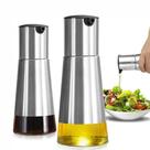 Kit Galheteiro Inox Vidro Com Suporte Porta Azeite Vinagre 3 Pecas Cozinha Luxo 230ml