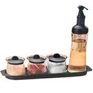 Kit galheteiro prism vidro 5pçs - wincy casa