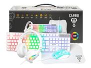 Kit Gamer Clanm Nightmare Snow RGB Branco Teclado ABNT2 Mouse 3600DPI Headset P2 Kit Gamer Clanm Nightmare Snow RGB Branco Teclado ABNT2 Mouse 3600DPI Headset P2