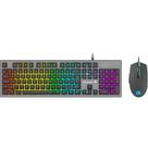 Kit Gamer com fio USB Teclado LED RGB Rainbow e Mouse 6400DPI Ranger Grafite - Fortrek