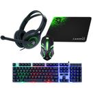 Kit Gamer Completo 4 em 1 Teclado Mouse Headset Mousepad Elg CGCS41