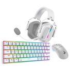 Kit Gamer Full Set 03 Rise Mode Red, Teclado Mecânico GM1 White RGB, Mouse G1 Pro White 12000 DPI e Headset G1 SE, Branco - RM-GFS03-WRED