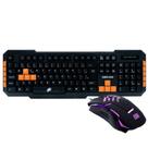 Kit Gamer OEX Game Combo Brave - Teclado, ABNT2, Preto/Laranja + Mouse, LED - TM 303