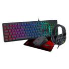 Kit gamer redragon essentials 4 em 1 teclado + mouse + mousepad + headset preto s166