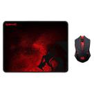 Kit Gamer Redragon Mouse e Mousepad - Preto / Vermelho (M601WL-Ba)