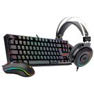 Kit Gamer Redragon RGB, com Headset Lamia 2, Drivers 40mm + Teclado Kumara, Switch Outemu Brown, ABNT2 + Mouse Cobra 12400 DPI, Preto - S125