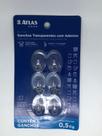 Kit Gancho Adesivo Transparente 0,5kg Atlas Oval - 06 Unid