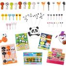 Kit Garfinhos Palitinhos Infantis Para Petisco Frutas Criança Bebe Fofo Cartoon Decoração Alimento 42pçs Kit Garfinhos Palitinhos Infantis Para Petisco Frutas Criança Bebe Fofo Cartoon Decoração Alimento 42pçs