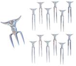 Kit Garfo Tridente + 12 Garfinhos Petisco Churrasco