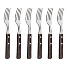 Kit Garfos de Mesa Polywood Castanho 6 Peças em Aço Inox Churrasco Cozinha Tramontina Kit Garfos de Mesa Polywood Castanho 6 Peças em Aço Inox Churrasco Cozinha Tramontina