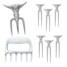 Kit Garra de Urso + Tridente + 6 Garfinhos Petisco Churrasco