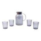 Kit Garrafa com 4 Copos de Vidro Para Sucos, Drinks e Chá