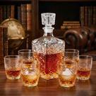 Kit Garrafa de Whisky 780ml e 6 Copos Bormioli Rocco Dedalo Vidro Italiano Original