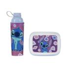 Kit Garrafa e Pote Infantis Stitch Lilás