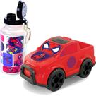 Kit Garrafa Homem Aranha 600ml Antivazamento Carrinho Pickup Kit Garrafa Homem Aranha 600ml Antivazamento Carrinho Pickup