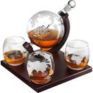 Kit Garrafa Licoreira 4 Copos Decanter Whiskey Vodka Barco