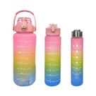 Kit garrafa Motivacional Rosa c/ amarelo