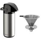 Kit Garrafa Térmica 1,0l Inox + Coador Eco Inox 103 Unitermi Kit Garrafa Térmica 1,0l Inox + Coador Eco Inox 103 Unitermi