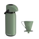 Kit Garrafa Térmica 1,8l Verona Verde + Suporte Filtro Verde Unitermi