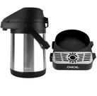 Kit Garrafa Térmica 2,5l Inox + Base Anti-gotejamento Chacal