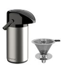 Kit Garrafa térmica 600ML Inox Verona + Coador de Inox Filtro de café Permanente Resistente Unitermi
