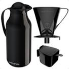 Kit Garrafa Térmica de 1L Siena + Suporte Porta Filtro de Café 102 e 103 + Açucareiro Unitermi