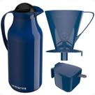 Kit Garrafa Térmica de 1L Siena + Suporte Porta Filtro de Café 102 e 103 + Açucareiro Unitermi