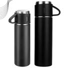 Kit Garrafa Térmica Inox 500ml Antivazamento Com Xícaras