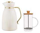 Kit Garrafa Térmica Jade 1l + Prensa Francesa De Vidro 600ml