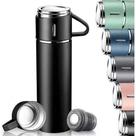Kit garrafa térmica portatil inox à vácuo 500ml + 3 canecas ak5022 - TOMATE Kit garrafa térmica portatil inox à vácuo 500ml + 3 canecas ak5022 - TOMATE