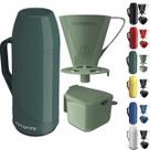 Kit Garrafa Térmica Roma 1 Litro Com Suporte para Filtro de Café 102 e 103 Açucareiro 350 ML